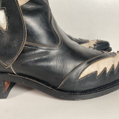 Vintage Thunderbird Cowboy Boots | Tooled Inlays | Mule Ear | 1960s | Men’s 9