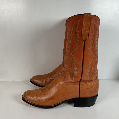 Rios Of Mercedes Smooth Ostrich Cowboy Boots 13 B Exotic USA Made