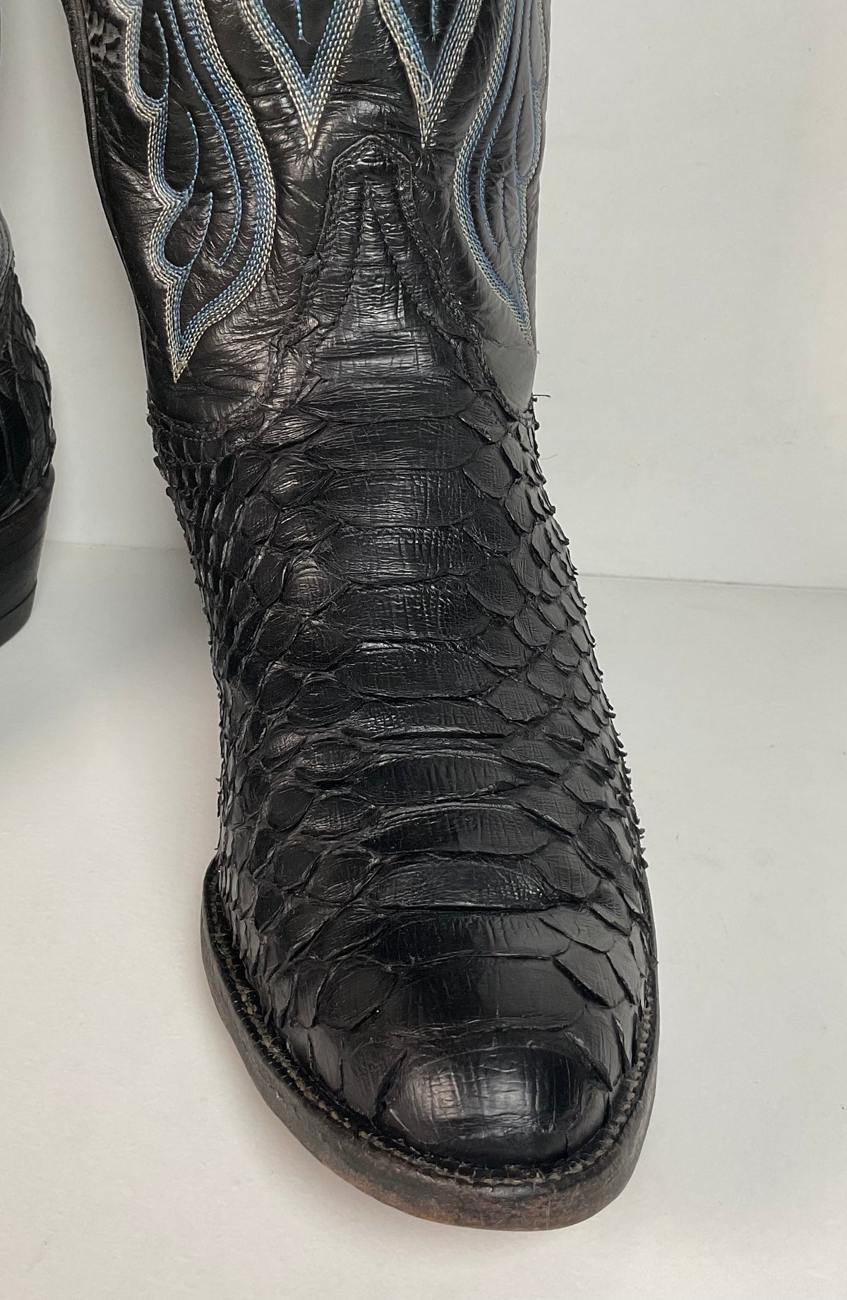 Vintage Tony Lama Boa Snakeskin Cowboy Boots | Gold Label | Men’s 9 D