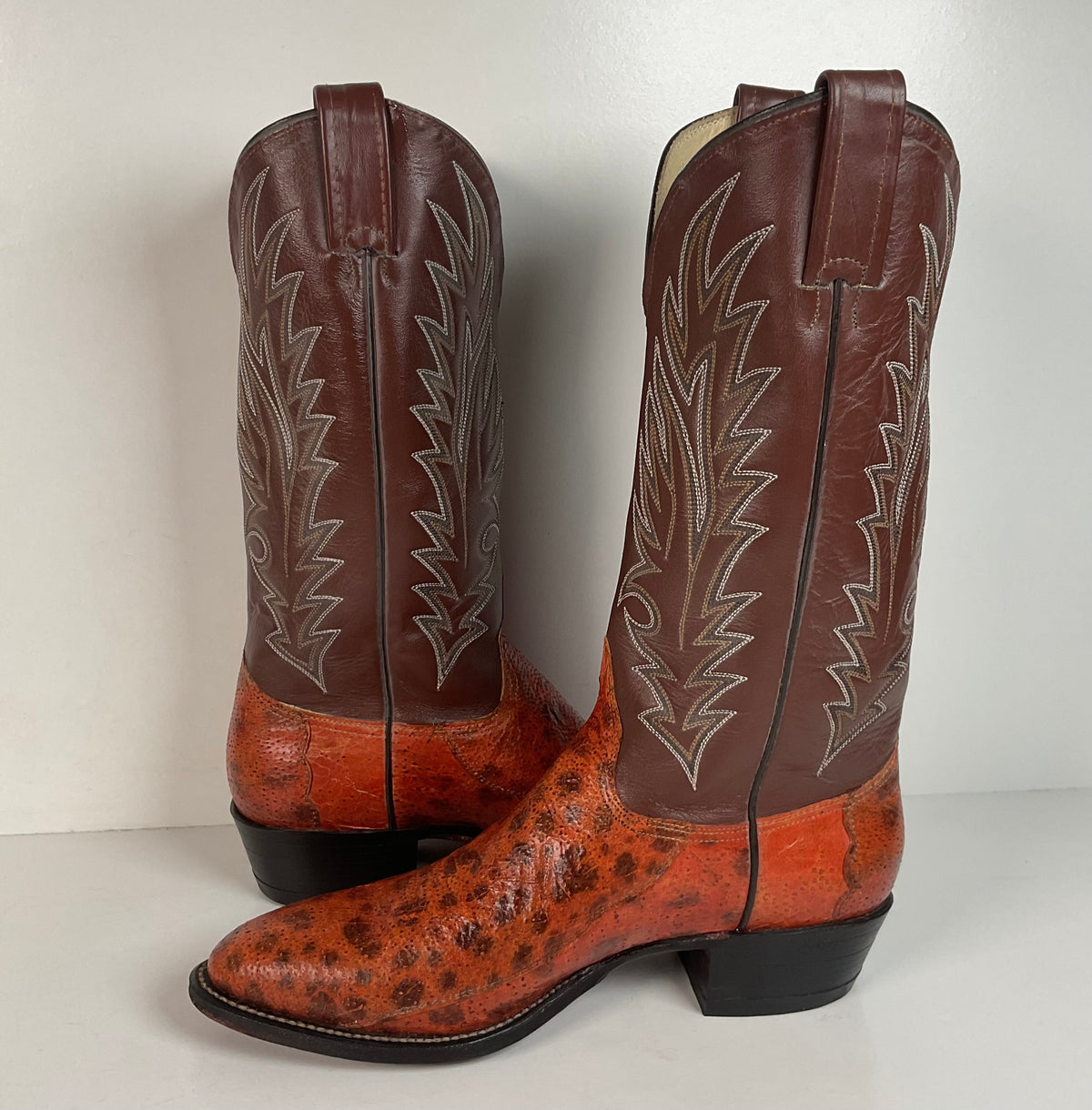 Vintage Longhorn Cowboy Boots | Exotic Wolf Fish | Men’s 9.5 D