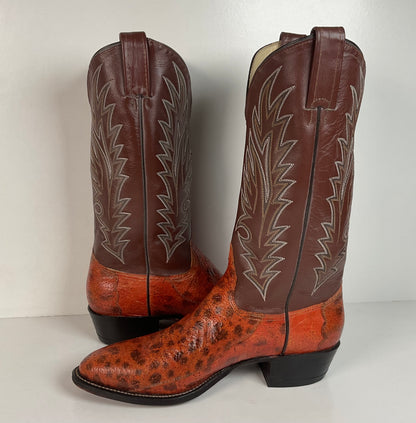 Vintage Longhorn Cowboy Boots | Exotic Wolf Fish | Men’s 9.5 D