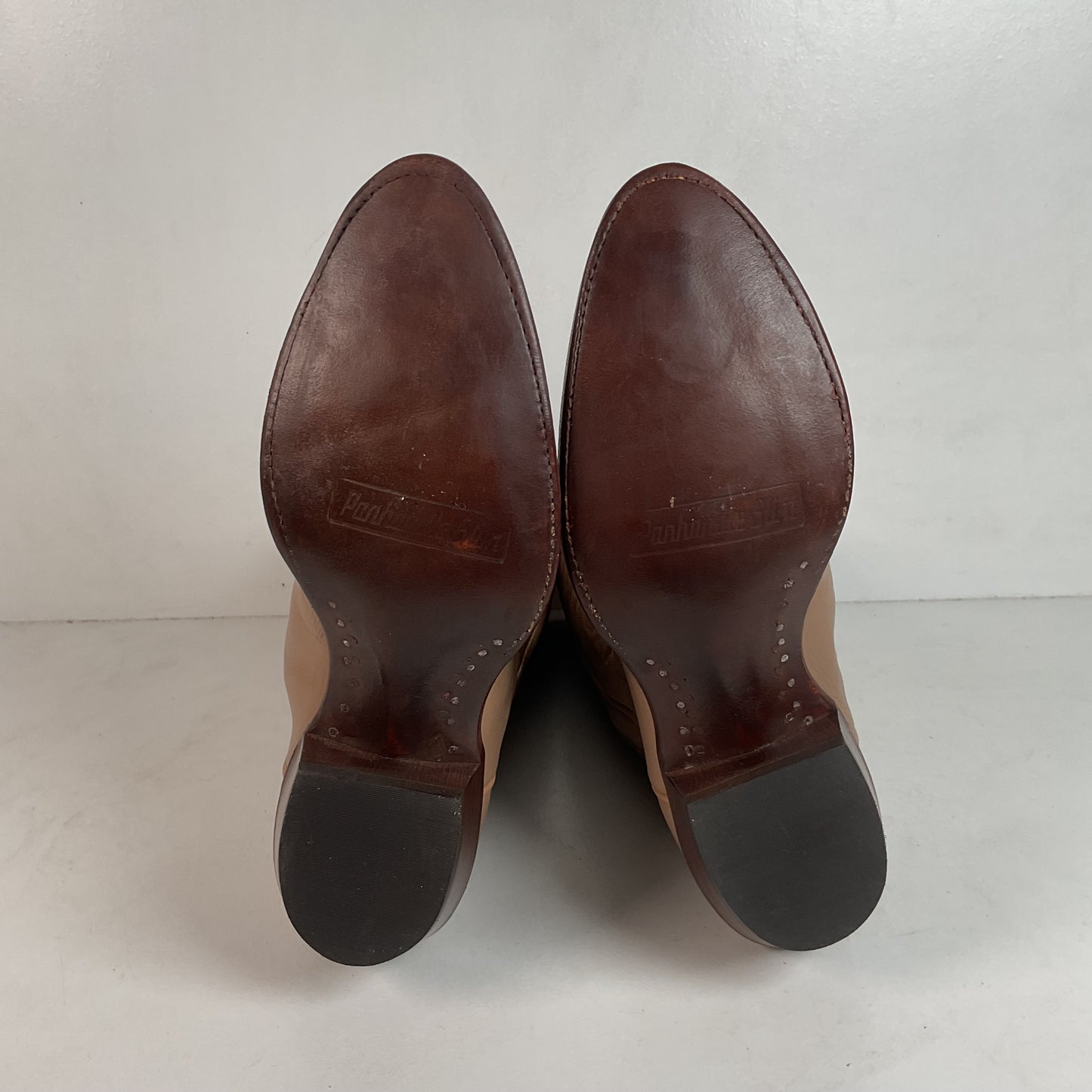 Vintage Panhandle Slim Beige Cowgirl Boots 6.5 B Handcrafted