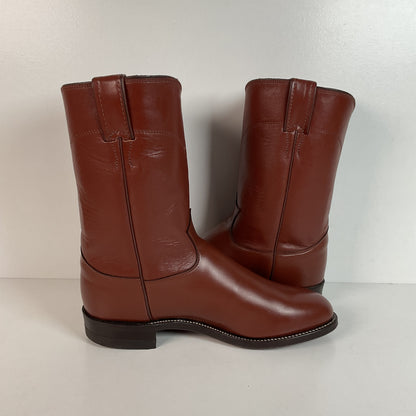 Justin Roper Boots | Brown Calfskin | USA Made | Men’s 8.5 E