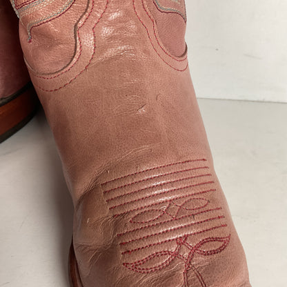 Tony Lama Dusty Pink Cowgirl Boots 7.5 B Distressed