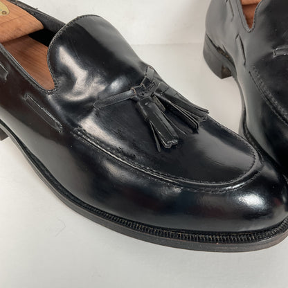 Vintage Florsheim Tassel Loafers | USA Made | Black Veal | High Shine | 10 EEE