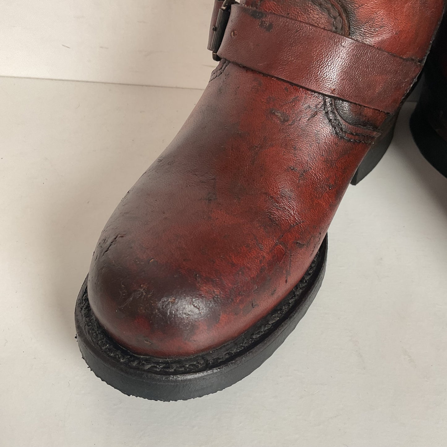 Frye Women’s 12R Redwood Engineer Boots 6 M 150th Anniversary USA Made Distressed