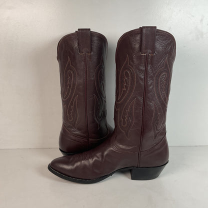 Vintage Nocona Burgundy Boar Cowboy Boots 10.5 D USA Made Wild Pig Skin