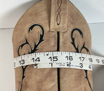 Tony Lama Cowgirl Boots — Tooled Inlay — USA Made — 8.5 M