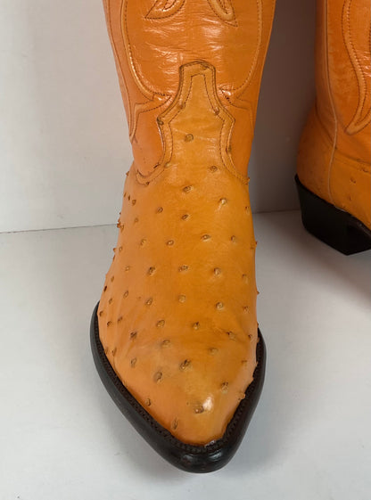 Los Altos Full Quill Ostrich Cowboy Boots | Buttercup | Exotic | Men’s 9.5 EE