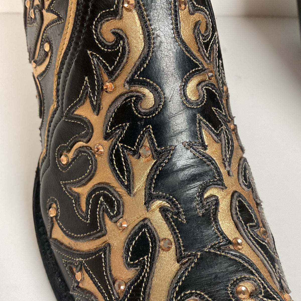 Back at the Ranch Western Zip Cowgirl Boots | Custom | Priscilla Crystals | 7.5