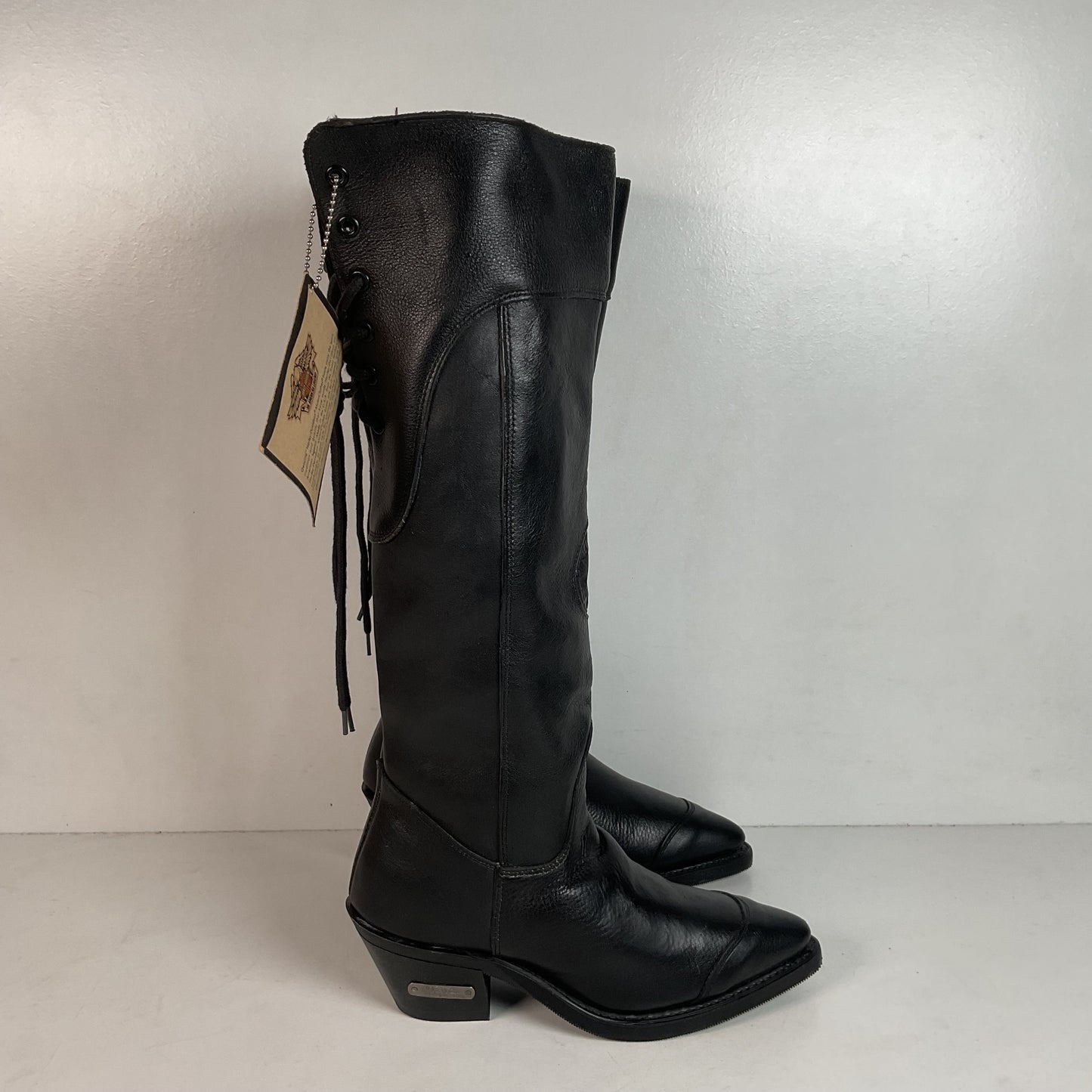 Vintage Harley Davidson Tall Motorcycle Boots 6.5 M Lace Up USA Made