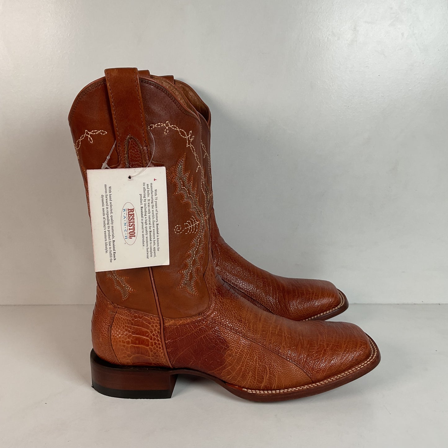 Lucchese for Resistol Ranch Ostrich Leg Roper Boots Men’s 10 B Exotic