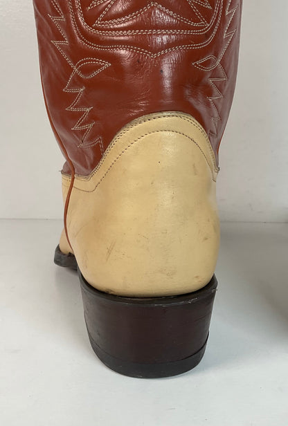 Vintage Tony Lama Urban Cowboy Boots | Teju Lizard Wingtip | Gold Label | 10 D