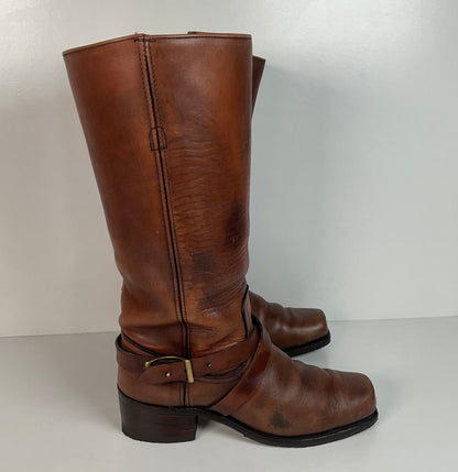 Vintage Frye Black Label | Harness Tanker Boots | Women’s 8 B