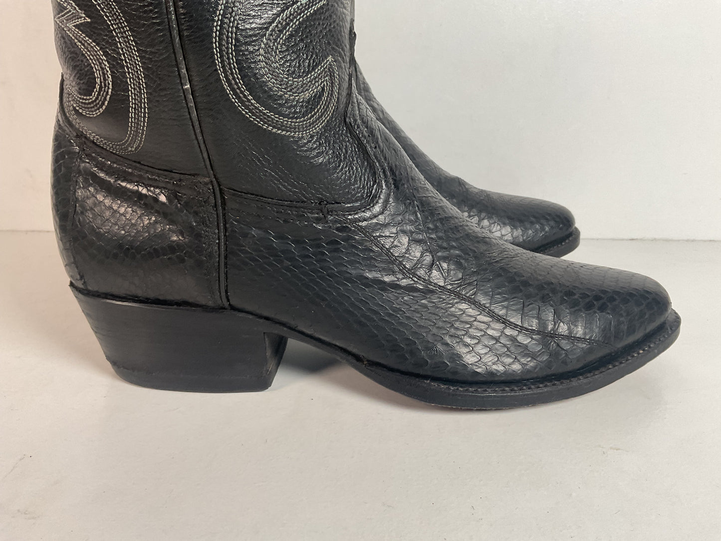 Exotic Black Cobra Snakeskin Cowboy Boots Mexico 28.5 E | US Men’s 10.5