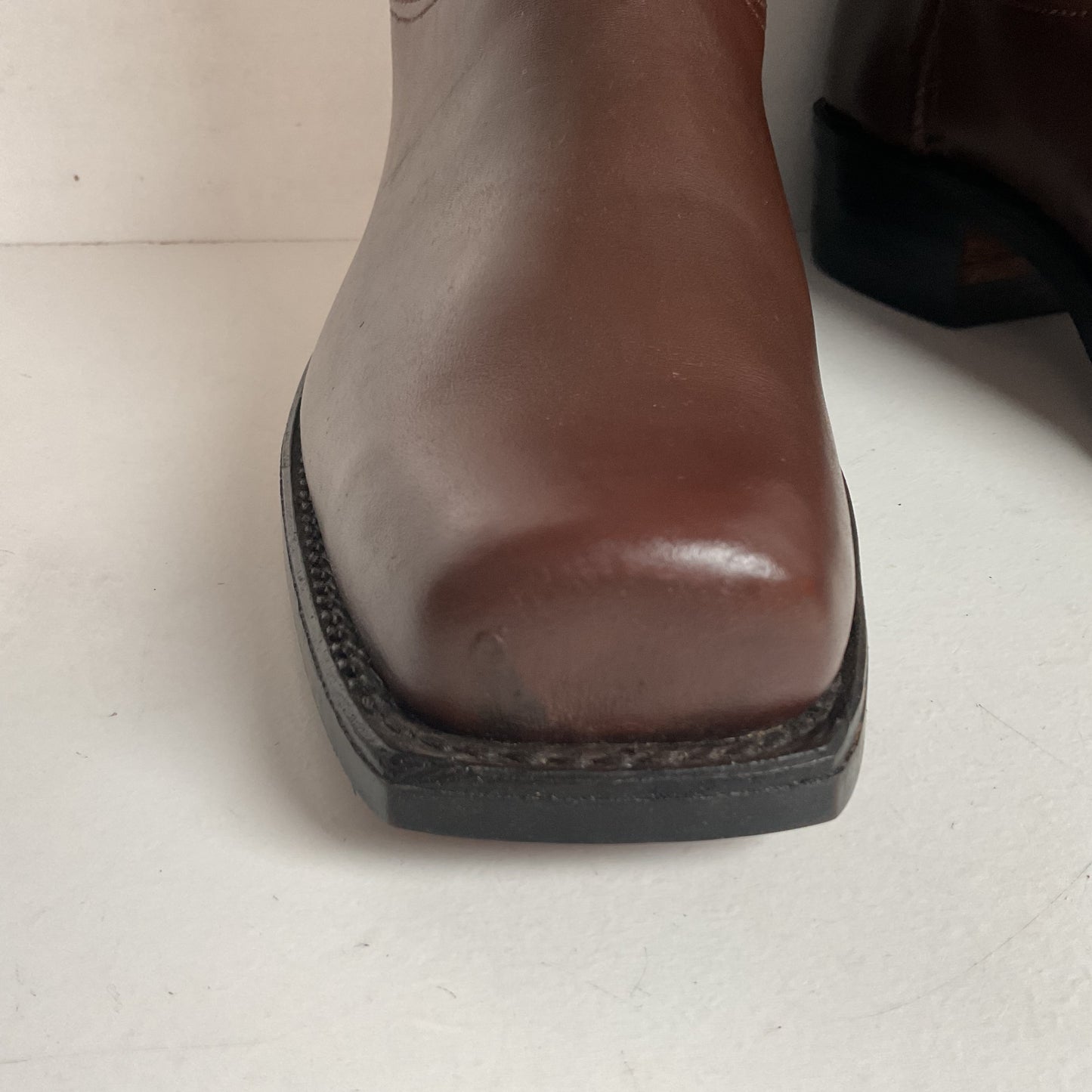 1970s Rodeo Chunky Campus Boots Men’s 9 D Cutter Toe USA Made