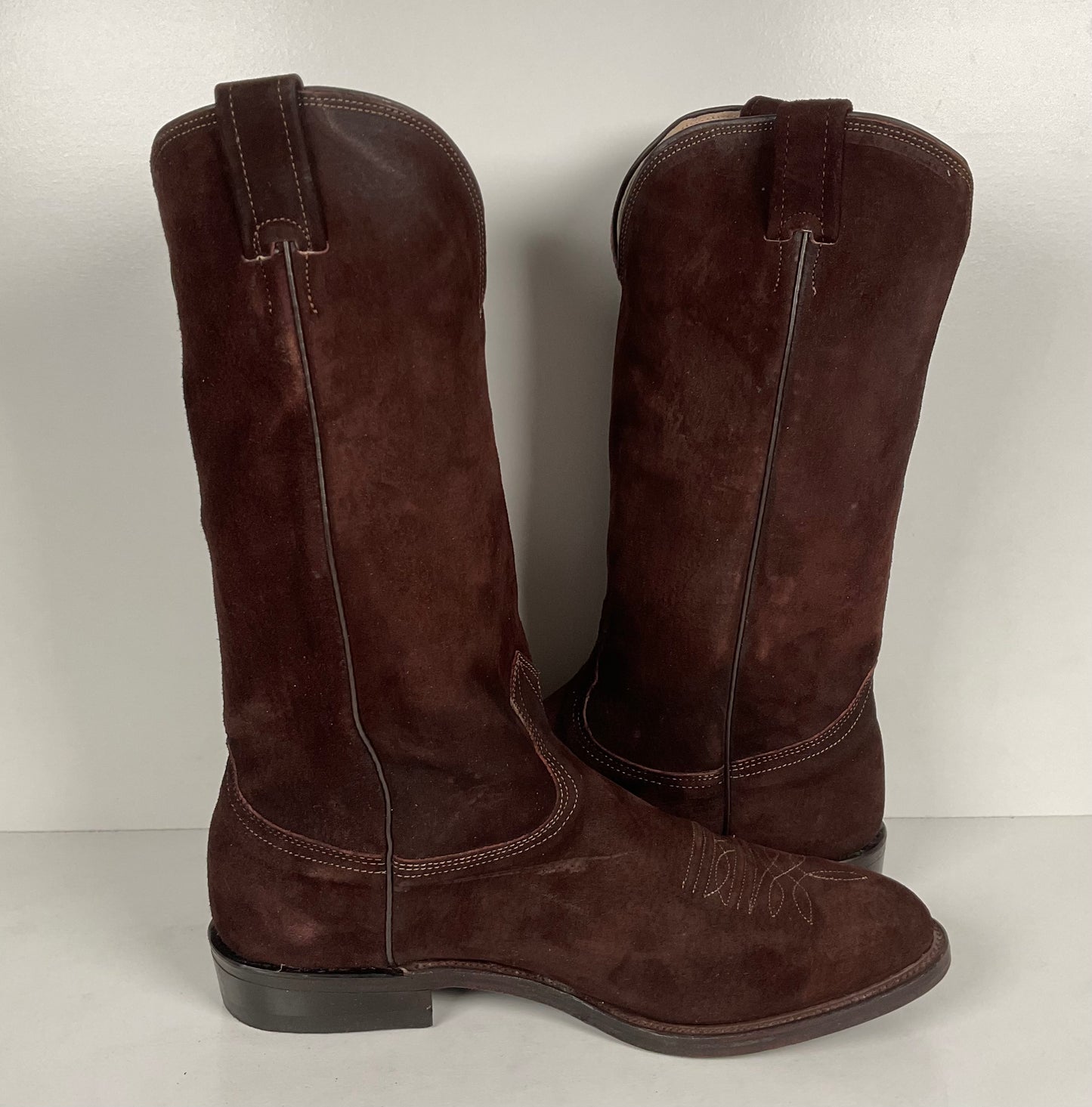 Vintage Nocona Pig Skin Suede Cowboy Boots | USA Made | Men’s 9.5 EE