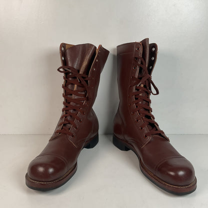 Vintage Vietnam War Brown Jump Boots 11 N (Narrow) Cap Toe Paratrooper
