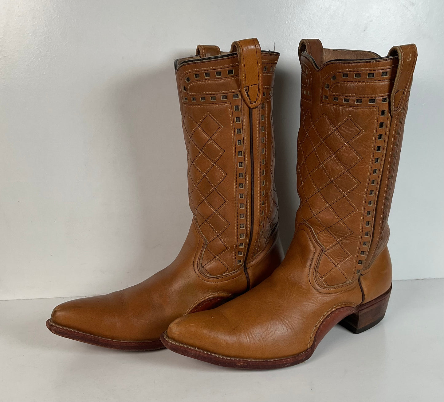 Vintage Patchwork Cowboy Boots | Quilted | 1960s-1970s | Men’s 10 E