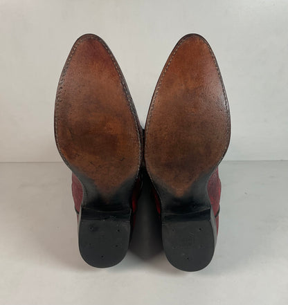 Vintage Dan Post Red Teju Lizard Cowboy Boots  9 D USA Natural Cut