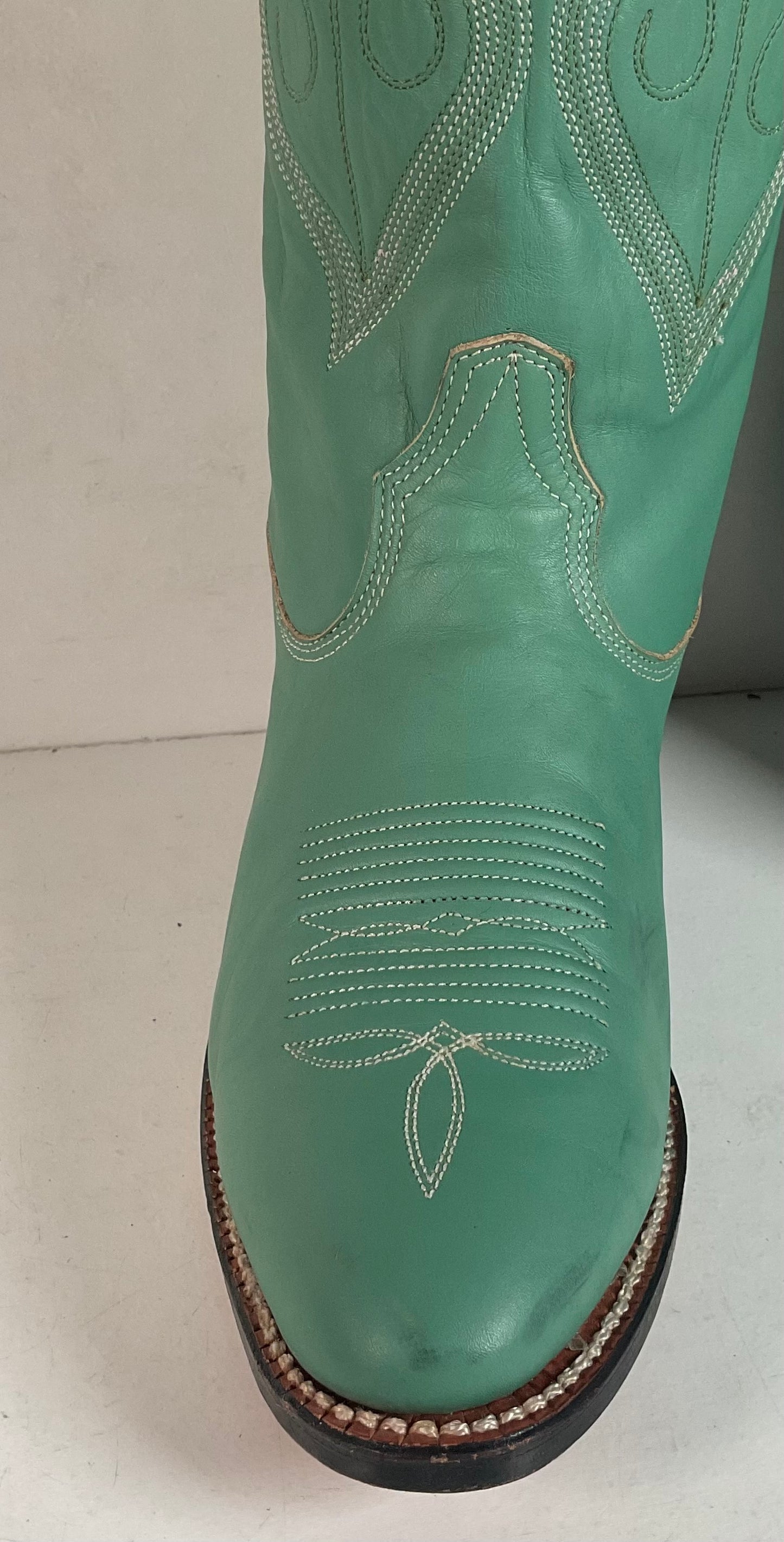 Chris Romero Tall Cowgirl Boots | Sea Foam Green | 6 M