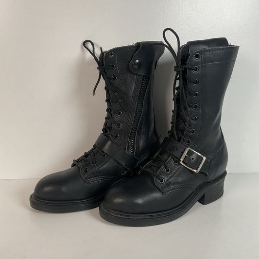 Vintage Double H Tanker Boots | Motorcycle | Lace Up | USA Made | Women’s 6.5 M
