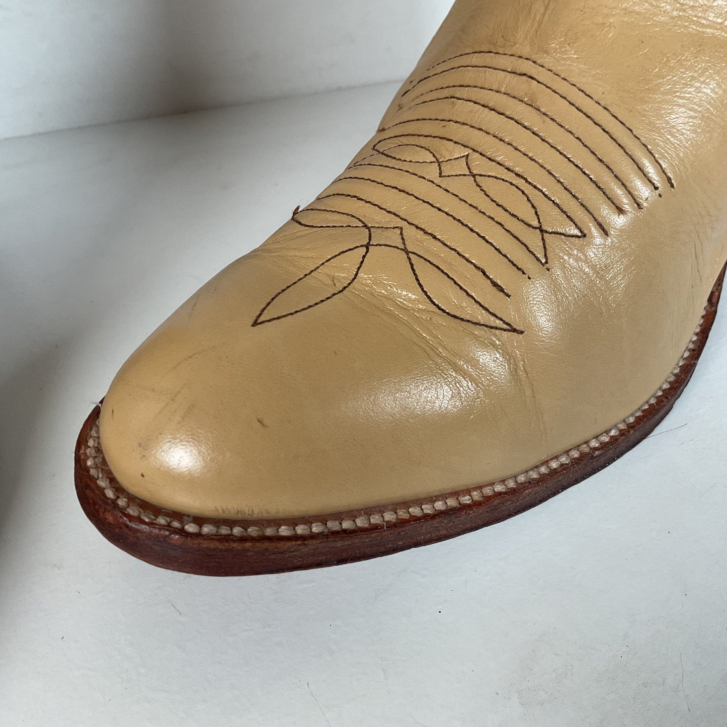 Vintage Siete Leguas Cowboy Boots | 1970s | Blonde Calfskin | Men’s 10 EE