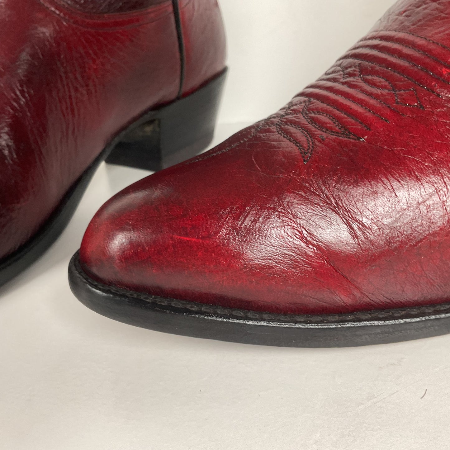 Vintage Larry Mahan Oxblood Cowboy Boots | Soft Buckskin | Men’s 10.5 EE