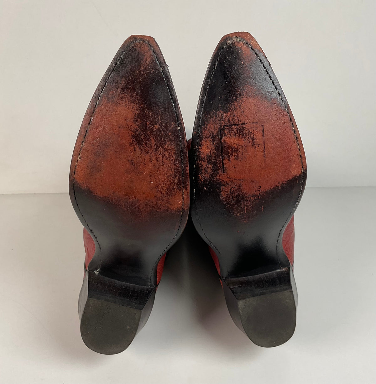 Vintage Dan Post Teju Lizard Cowgirl Boots | Tooled Overlays | Women’s 7.5