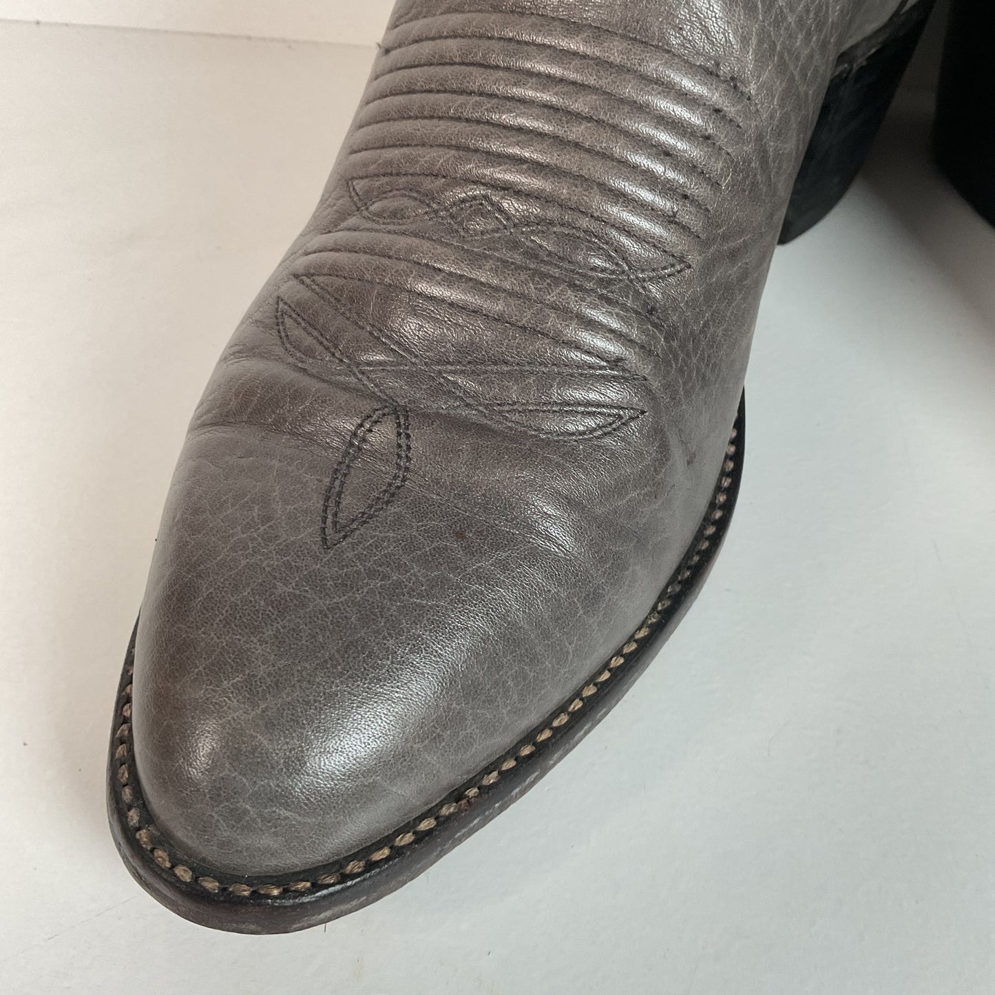 Vintage J. Chisholm Bullhide Cowboy Boots | Grey | USA Made | 10.5 D