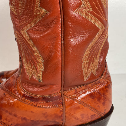Vintage J. Chisholm Eel Skin Cowboy Boots | Exotic | USA Made | Men’s 8.5 D