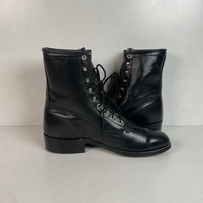 Vintage J. Chisholm Kiltie Packer Boots 9.5 EE USA Made Lace Up