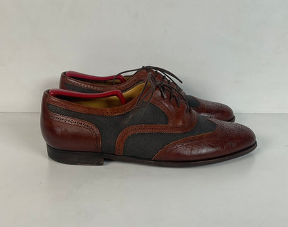 Vintage Cole Haan Ventilated Mesh Spectator Shoes 9 D Brogue Wing Tip Italy