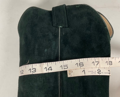 Vintage Nocona Wild Boar Cowboy Boots | Pig Skin Suede | Emerald Green | Men’s 11.5 E