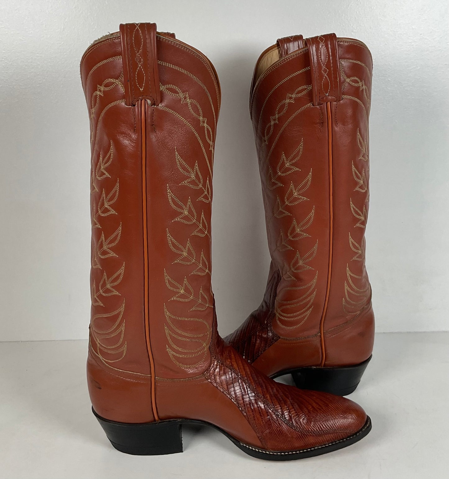 Vintage Tony Lama Teju Lizard Cowboy Boots | Gold Label | Men’s 7 B | Women’s 8