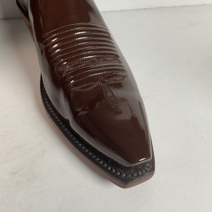 Lucchese Patent Leather Cowgirl Boots | Brown | Women’s 10