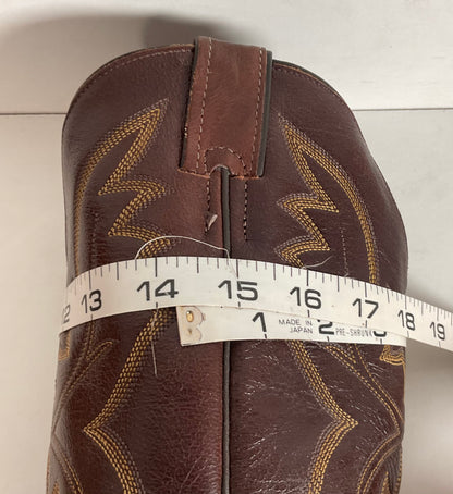 Justin Smooth Ostrich Tekno Crepe Roper Boots 8.5 EE USA Made Exotic