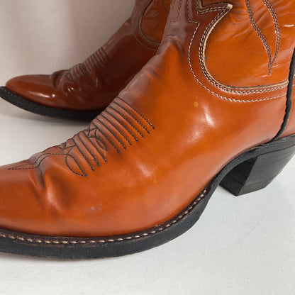 Vintage Tony Lama Patent Leather Cowgirl Boots Men’s 6 | Women’s 7 Gold Label