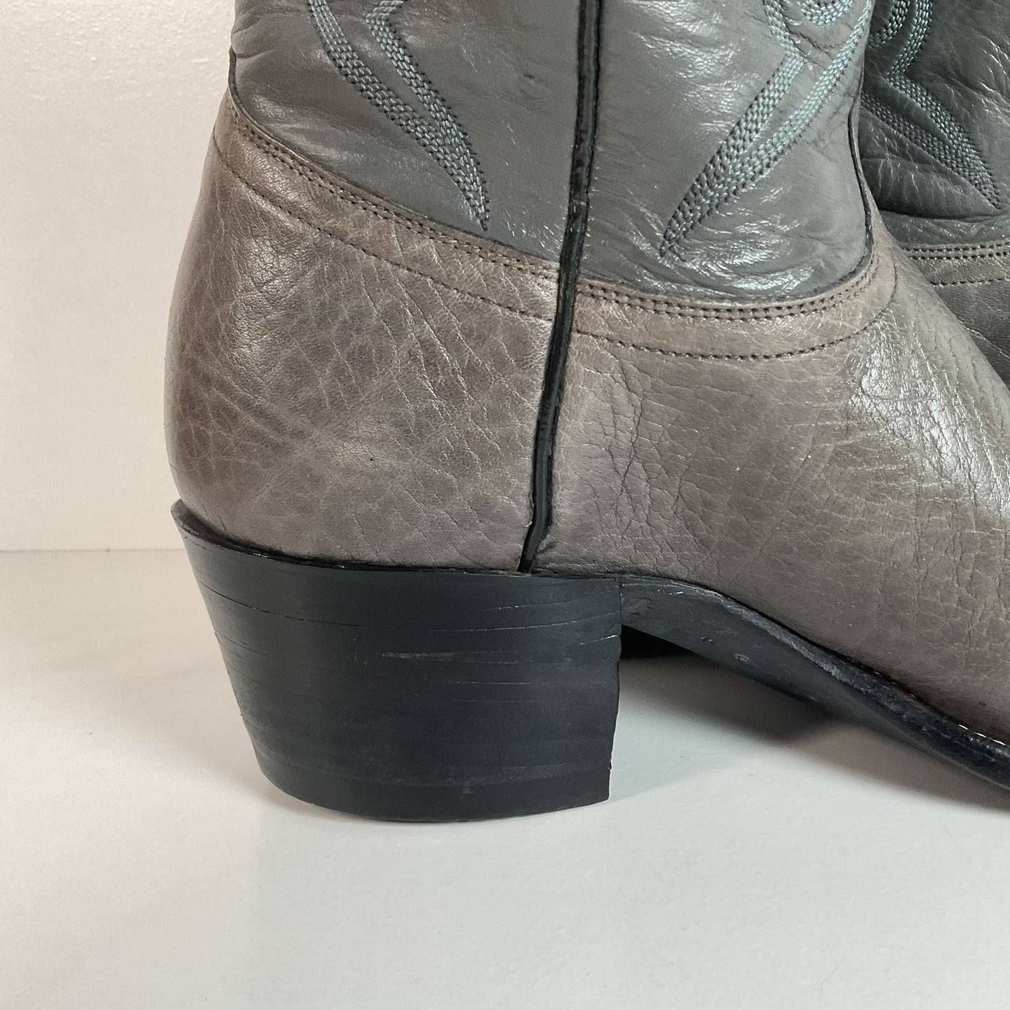 Vintage J. Chisholm Bullhide Cowboy Boots | Grey | USA Made | 10.5 D