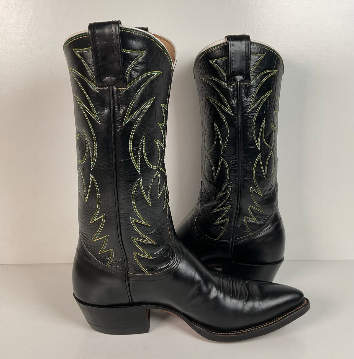 Vintage Nocona Cowboy Boots | 1970s | Black Calf | Men’s 7.5 D
