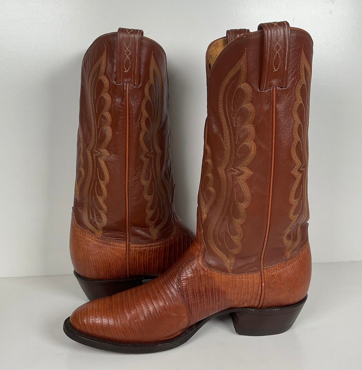 Vintage Tony Lama Teju Lizard Cowboy Boots | Gold Label | Men’s 10 D