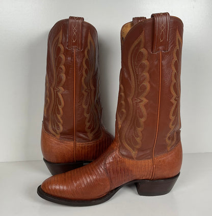 Vintage Tony Lama Teju Lizard Cowboy Boots | Gold Label | Men’s 10 D