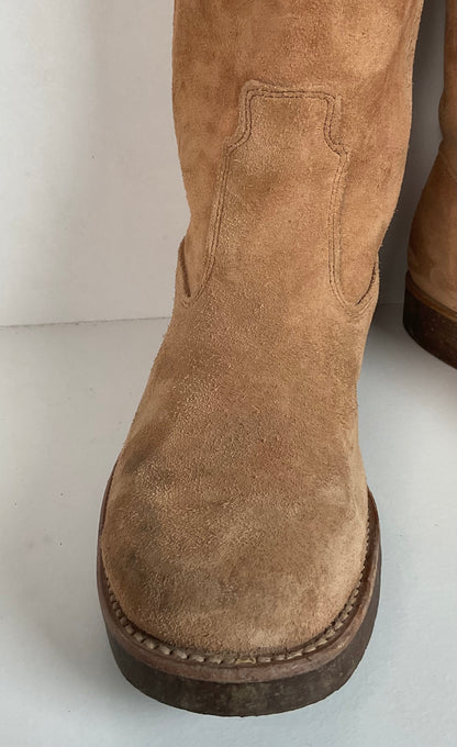 Vintage Sears Roebuck Suede Wellington Boots 8 D Wearmaster Motorcycle