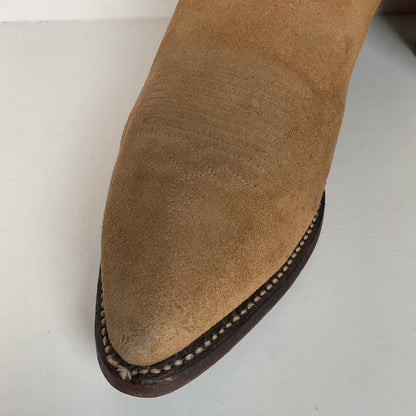 Vintage J. Chisholm Cowboy Boots | Full Suede Rough Out | USA Made | Men’s 9 D