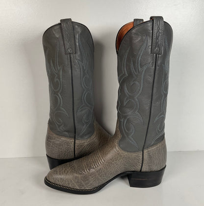 Vintage J. Chisholm Bullhide Cowboy Boots | USA Made | Grey | Men’s 8.5 D