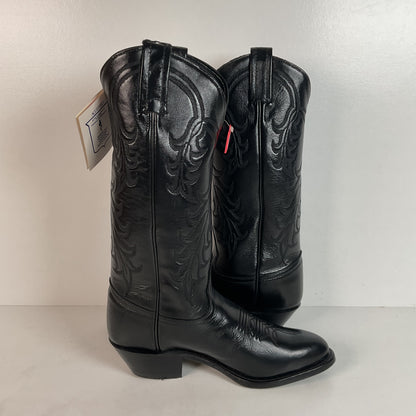 Tony Lama Longhorn Cowgirl Boots | Black Calf | Original Box | Women’s 6 M