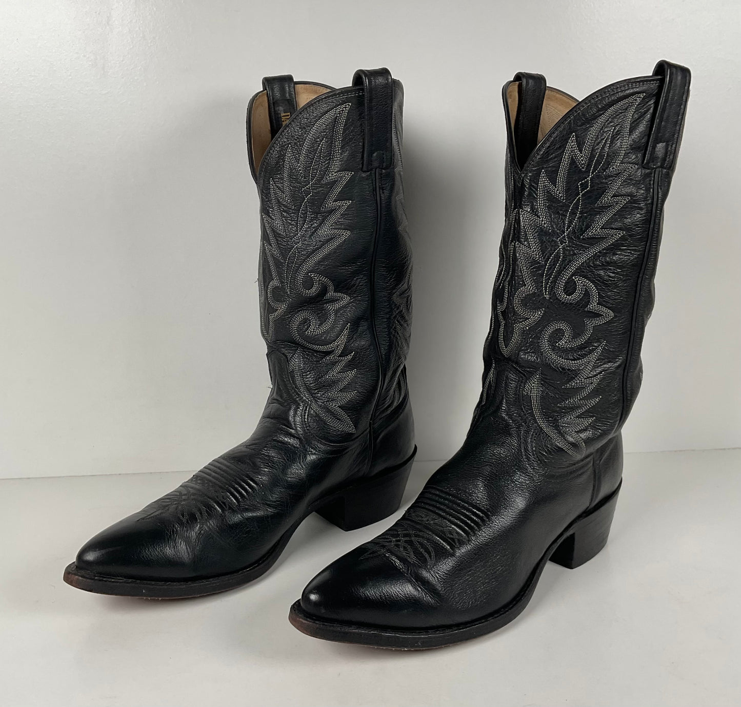 Vintage Dan Post Buck Skin Cowboy Boots | Classic Black | Men’s 10 D