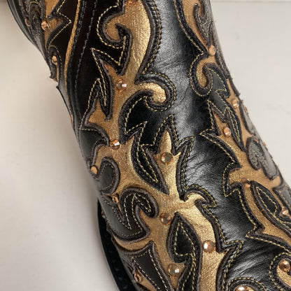 Back at the Ranch Western Zip Cowgirl Boots | Custom | Priscilla Crystals | 7.5