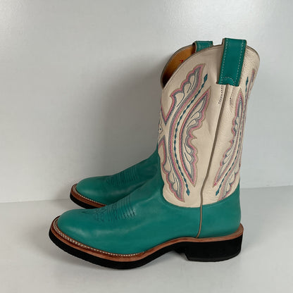 Justin Tekno Crepe Cowgirl Boots | USA Made | Turquoise | Women’s 10 B
