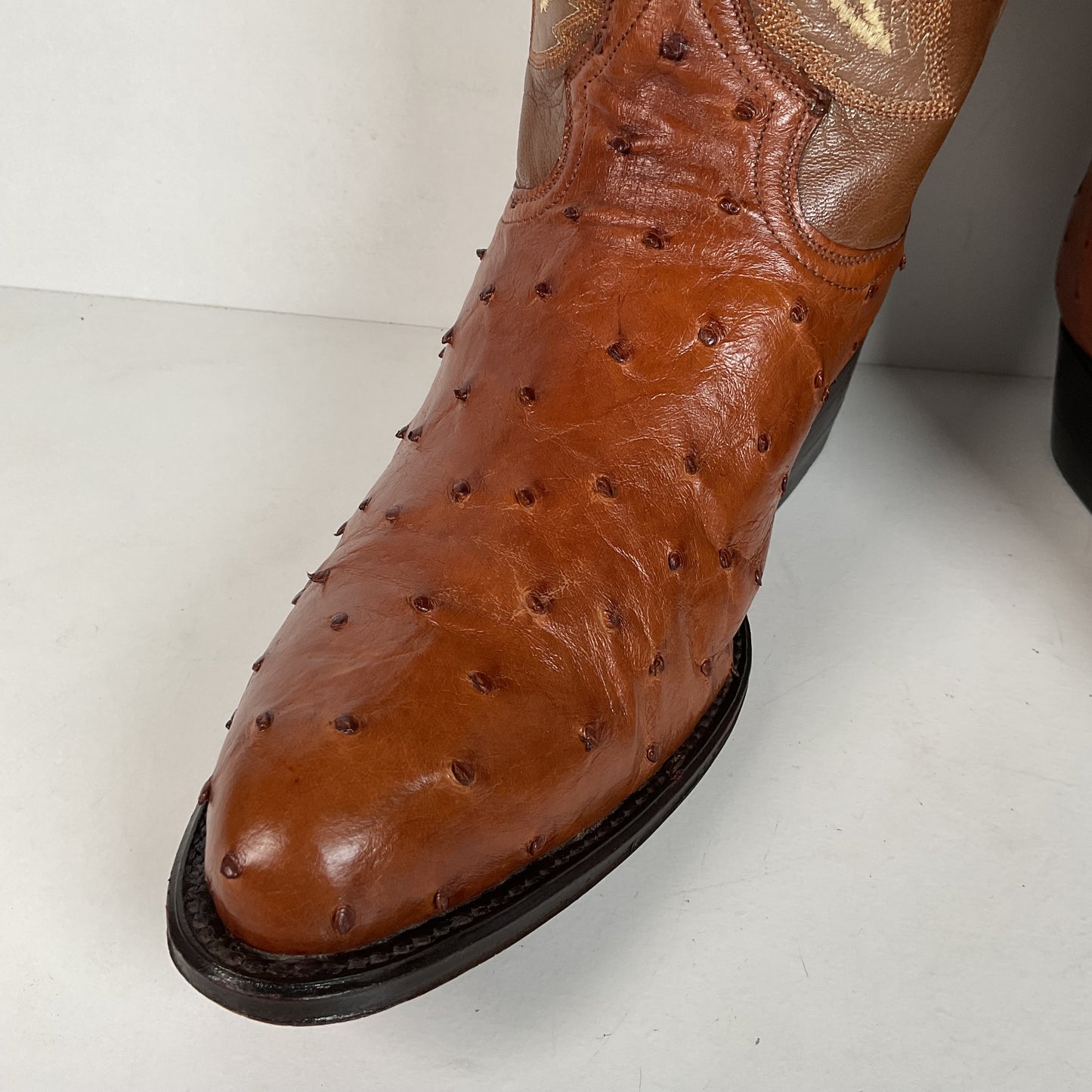 Vintage Bull Rider Full Ostrich Quill Cowboy Boots | Exotic | Men’s 9.5 EE